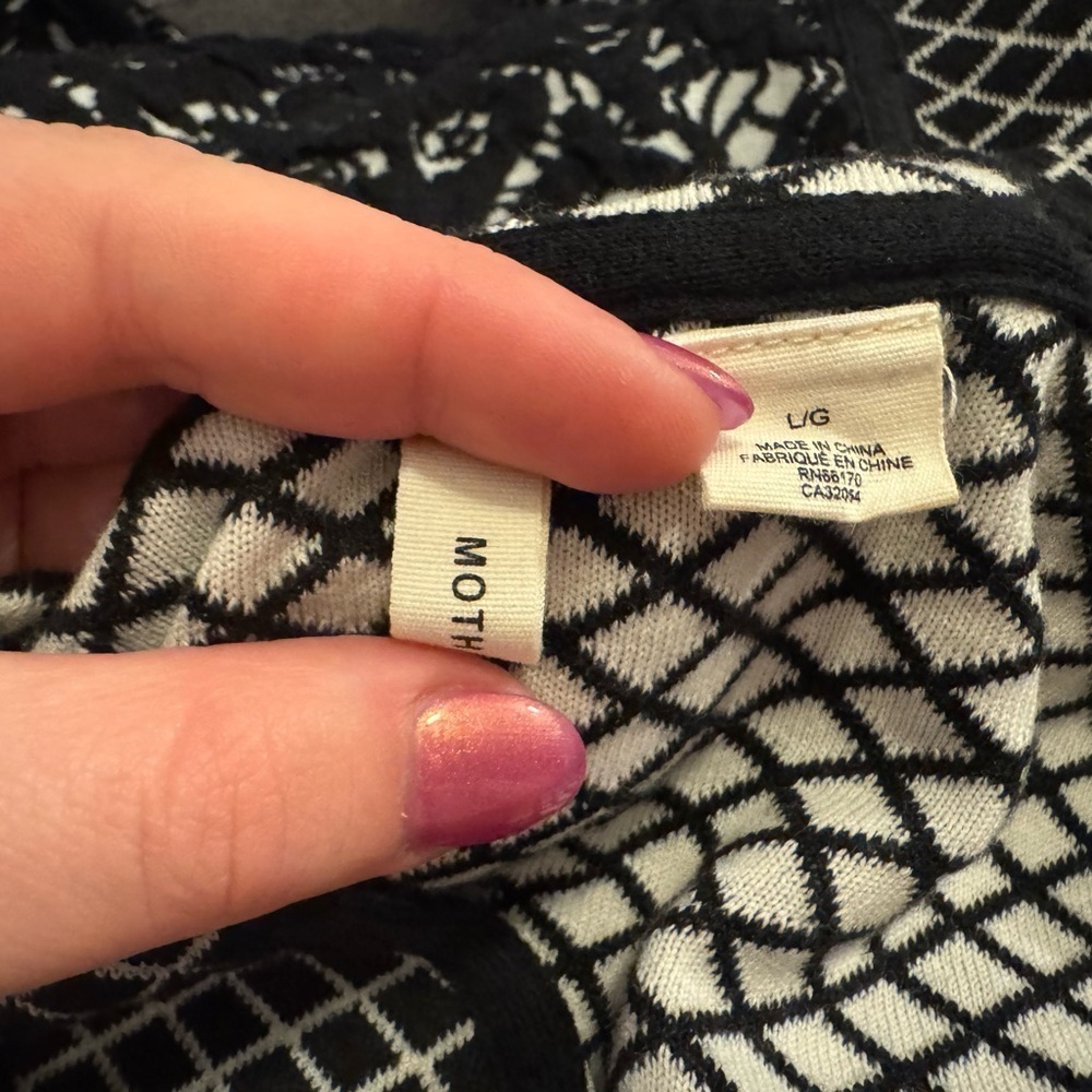 Anthropologie Moth Black and White Zip Up Blazer, L - Picture 3 of 7